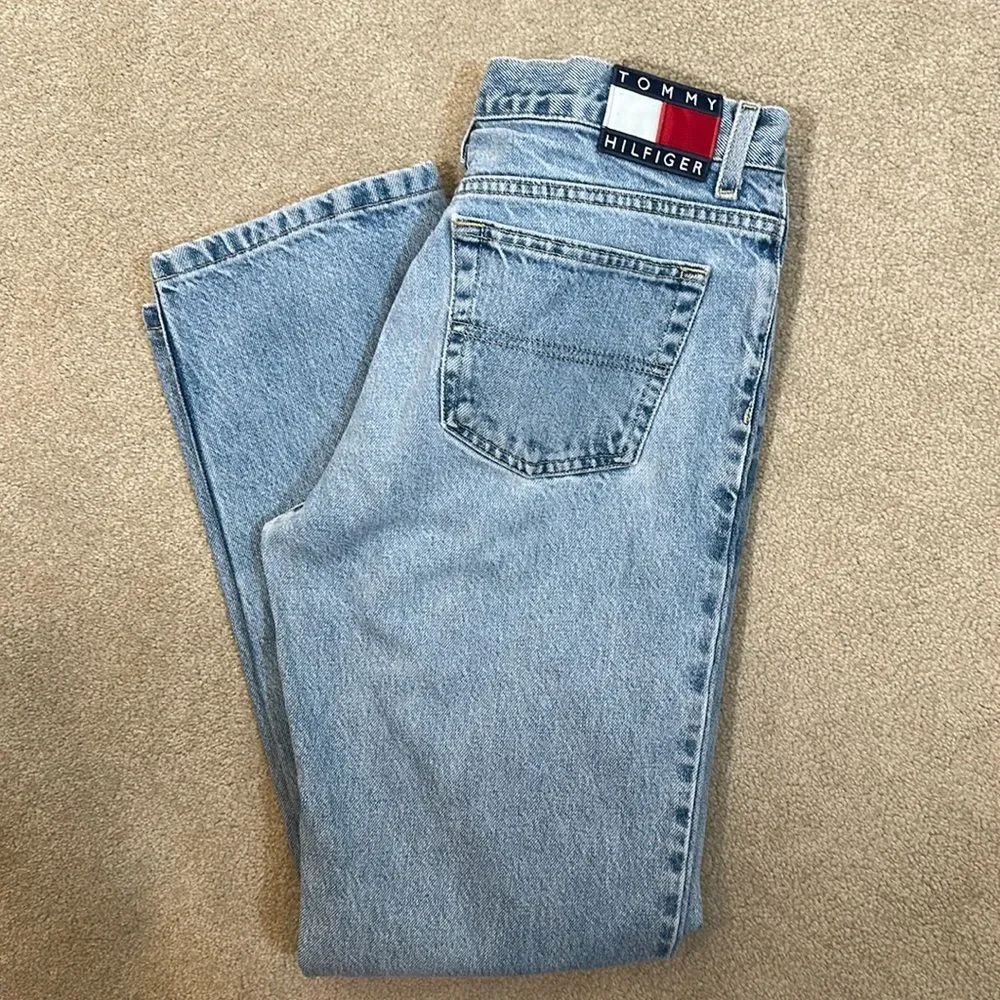 Tommy Hilfiger Jeans Denim 100% Cotton Vintage Y2K Button Fly Women Size 7